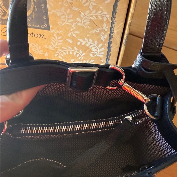 Black Quilted Handbag with Heart Accents - Picture 4 of 5